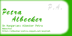 petra albecker business card
